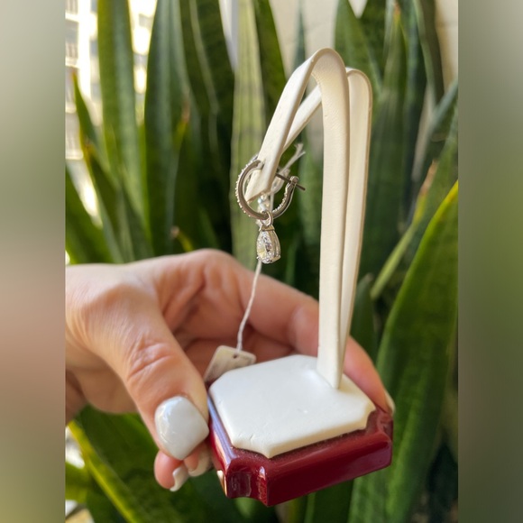 White CZ Sm 13mm Inside-out Hoops - Picture 6 of 11